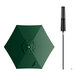 A Lancaster Table & Seating forest green umbrella with a black pole.