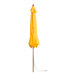 A yellow umbrella with a wooden pole.
