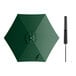 A forest green Lancaster Table & Seating round umbrella with a black push lift handle.