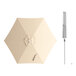 A sand-colored round umbrella with a push lift on a white background.