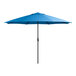 A blue Lancaster Table & Seating umbrella with a white background.