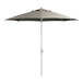 A grey Lancaster Table & Seating umbrella with a pole.