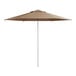 A tan Lancaster Table & Seating umbrella with a pole.