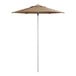 A tan umbrella on a white background with a push lift mechanism.