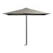 A grey Lancaster Table & Seating square umbrella with a black pole.