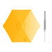 A yellow umbrella with a silver pole and a hole in the top.