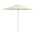 A Lancaster Table & Seating ivory umbrella with a metal pole.