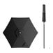 A black umbrella with a black push lift handle.