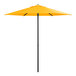 A yellow Lancaster Table & Seating umbrella on a white background.