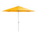 A close up of a yellow Lancaster Table & Seating umbrella.