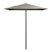 A grey Lancaster Table & Seating square umbrella with a black pole.