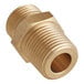 A brass threaded male fitting for a Cooking Performance Group convection oven.