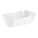 A white dry-waxed fluted oblong loaf liner.