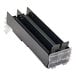 A black plastic container with clear plastic holders for Retail Space Solutions DoubleSpace dividers.
