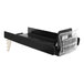 A black metal box with a Retail Space Solutions SpaceGrid DoubleSpace Produce Pusher System inside.