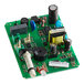 A green Seko circuit board with various components on a white background.