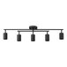 A black Globe 5-light track light with black shades.