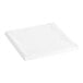 An Oxford white cloth table cover folded on a white surface.