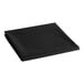 A black square Oxford table cover folded on a white background.