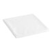 A folded white Oxford cloth table cover with a satin band on a white background.