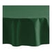 An Oxford Hunter Green round tablecloth on a table.