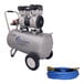 A California Air Tools air compressor with a blue hose attached.