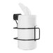 A black Toolflex canister holder with a white roll of toilet paper in it.