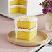 A slice of Rich's Allen un-iced yellow cake on a plate.