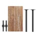 A Lancaster Table & Seating rectangular wood bar height table with metal legs.