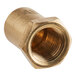 A brass high elevation natural gas orifice with a gold nut on a threaded pipe.