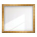A BrandtWorks wooden mirror with a brushed gold finish.