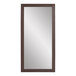 A rectangular BrandtWorks mirror with an espresso wooden frame.