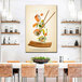 A large canvas with salmon sushi rolls and chopsticks on it.