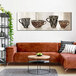 Elephant Stock Coffee Skins II Canvas Wall Art hanging in a living room with a couch and coffee table.