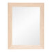 A BrandtWorks rectangular mirror with a natural wood grain finish.