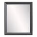 A rectangular white mirror with a black frame.