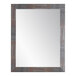 A BrandtWorks rectangular mirror with a rustic wood frame.