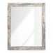 A white rectangular mirror with a wooden border.
