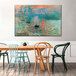 A close up of Elephant Stock Impression Sunrise Canvas Wall Art featuring a boat on the water with a sunset.