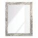 A white rectangular mirror with a wooden border.