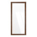 A rectangular wooden mirror frame with a mocha walnut finish.