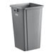 A Lavex 25 gallon gray plastic bin with a lid.