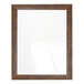 A rectangular mirror with a wooden frame in a mocha walnut brown finish.