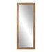 A rectangular BrandtWorks mirror with a wooden frame.