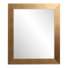A BrandtWorks mirror with a brushed gold frame.