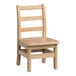A white wooden Foundations Little Scholars kid's chair with a ladder back.