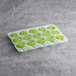 A tray of Brill pre-portioned pistachio muffin batter.