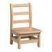 A white wooden Foundations Little Scholars kid's chair with a ladder back.