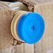 A cardboard box with a blue and white plastic lid for Crofter's Organic Concord Grape Jelly.