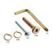 Unassembled screws and nuts for a Lancaster Table & Seating wooden high chair.